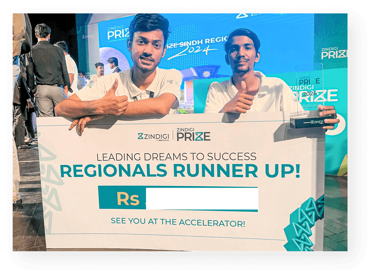 Runner-Up Sindh Regional Zindigi Prize